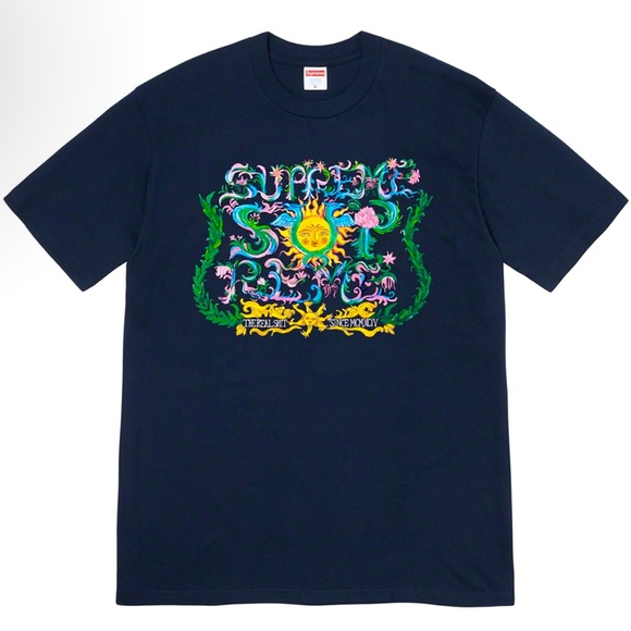 Supreme Other - ⭐️ Supreme “Crest” Tee Shirt, Navy Blue Graphic Sz L, 100% Authentic, NEW NIP